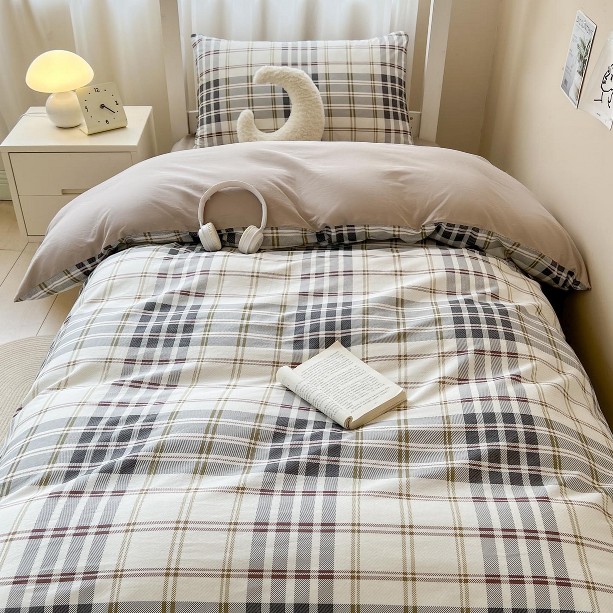 91家纺网 家纺一手货源 找家纺 涵宸2025新款全棉宿舍学生款三件套四件套 琥珀