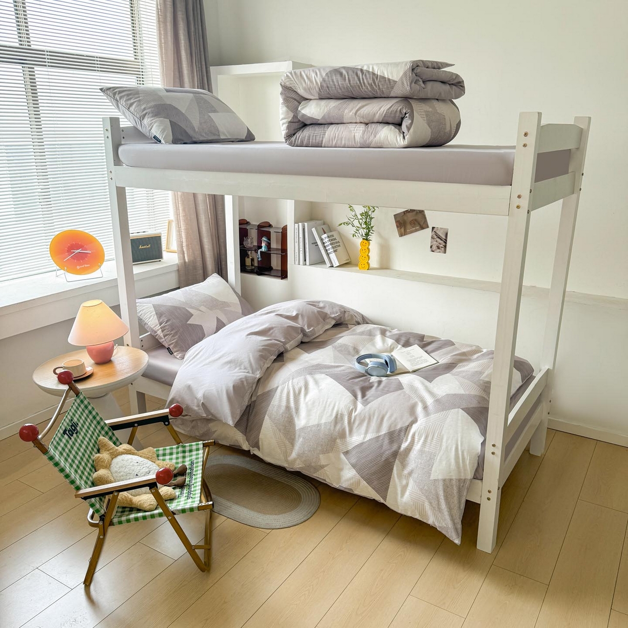 91家纺网 家纺一手货源 找家纺 涵宸2025新款全棉宿舍学生款三件套四件套 几何幻境