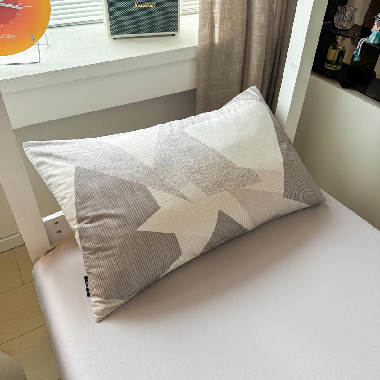 91家纺网 家纺一手货源 找家纺 涵宸2025新款全棉宿舍学生款三件套四件套 几何幻境