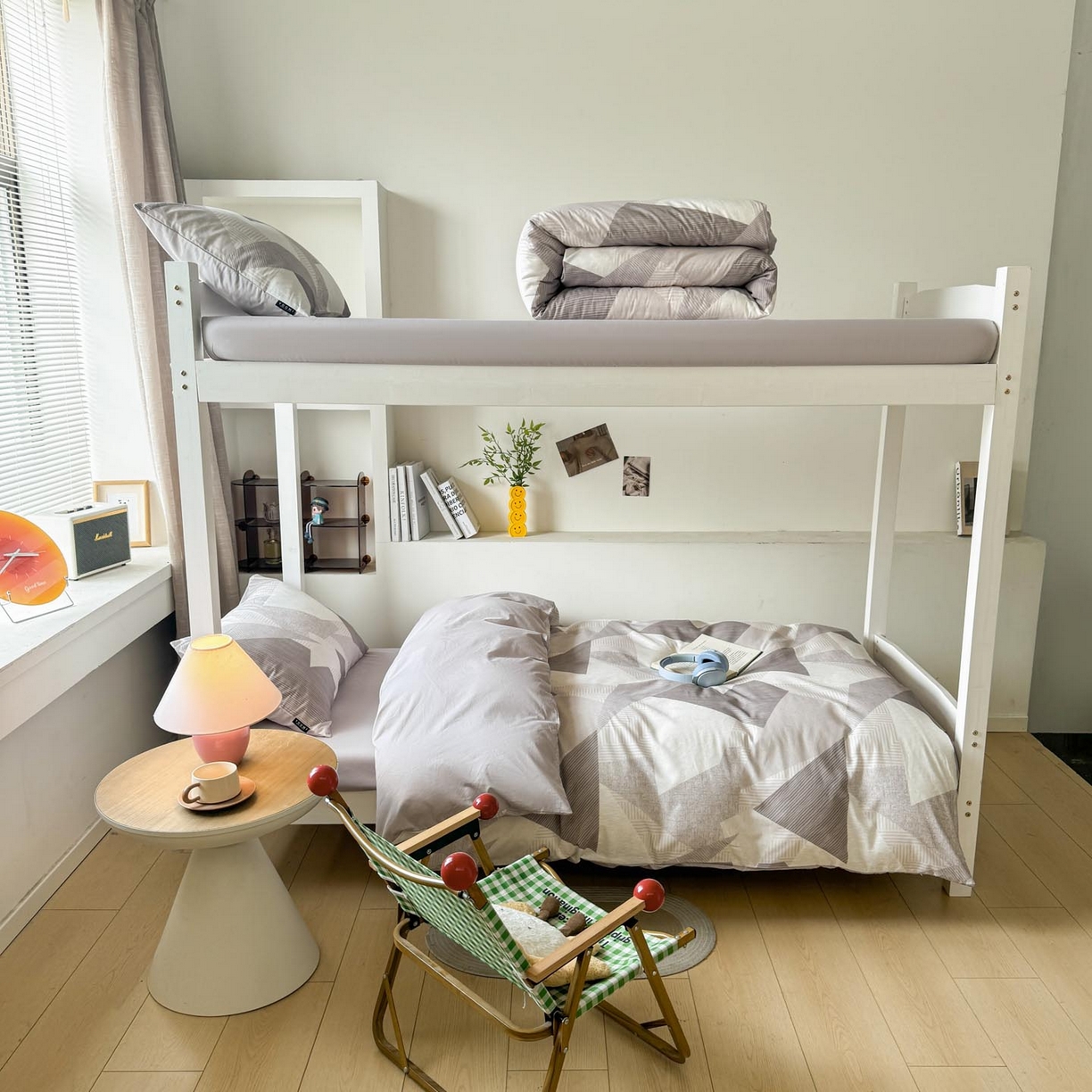 91家纺网 家纺一手货源 找家纺 涵宸2025新款全棉宿舍学生款三件套四件套 几何幻境