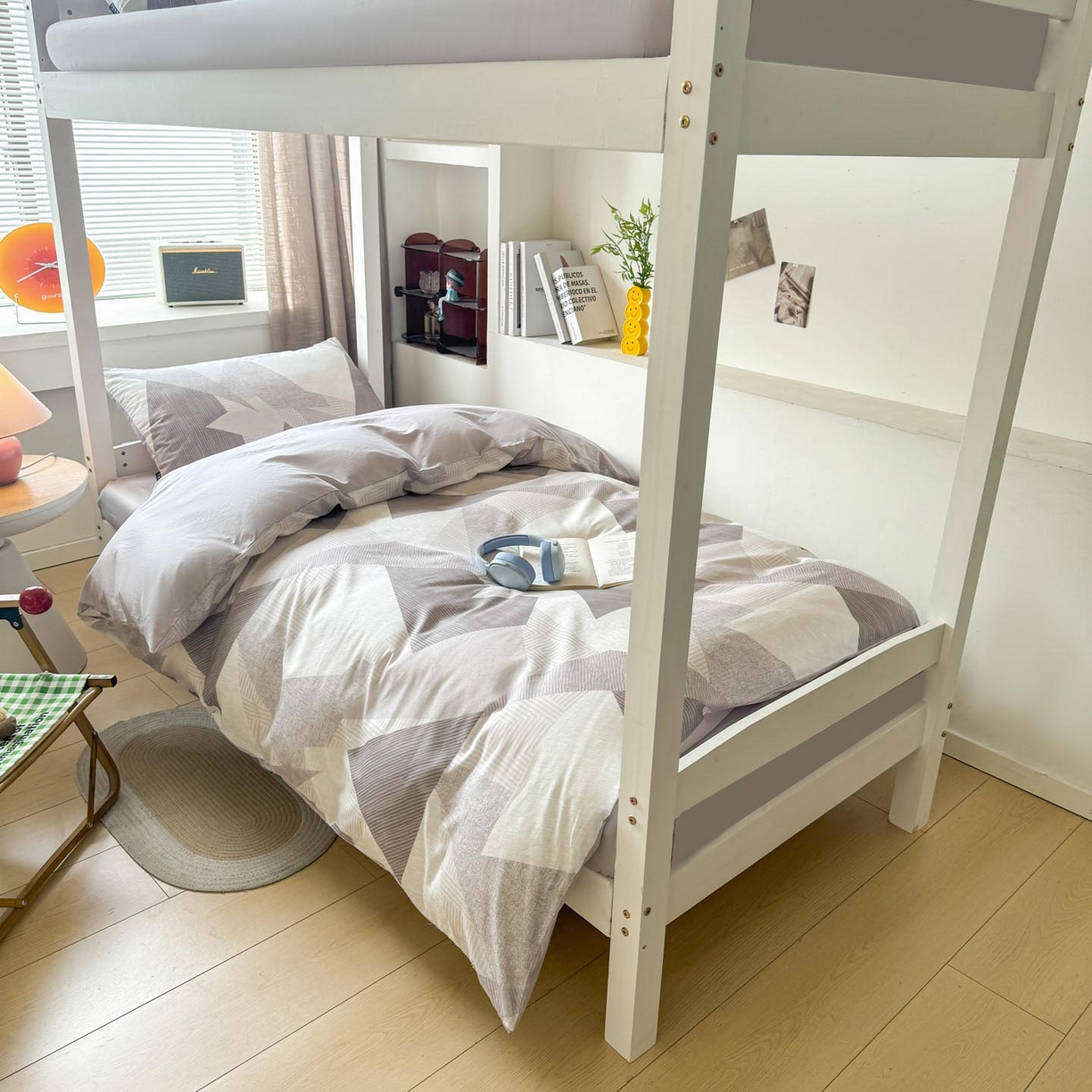 91家纺网 家纺一手货源 找家纺 涵宸2025新款全棉宿舍学生款三件套四件套 几何幻境