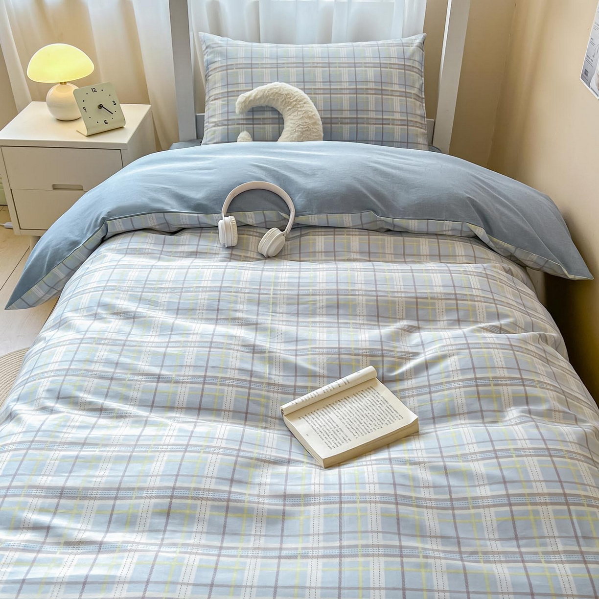 91家纺网 家纺一手货源 找家纺 涵宸2025新款全棉宿舍学生款三件套四件套 罗宾