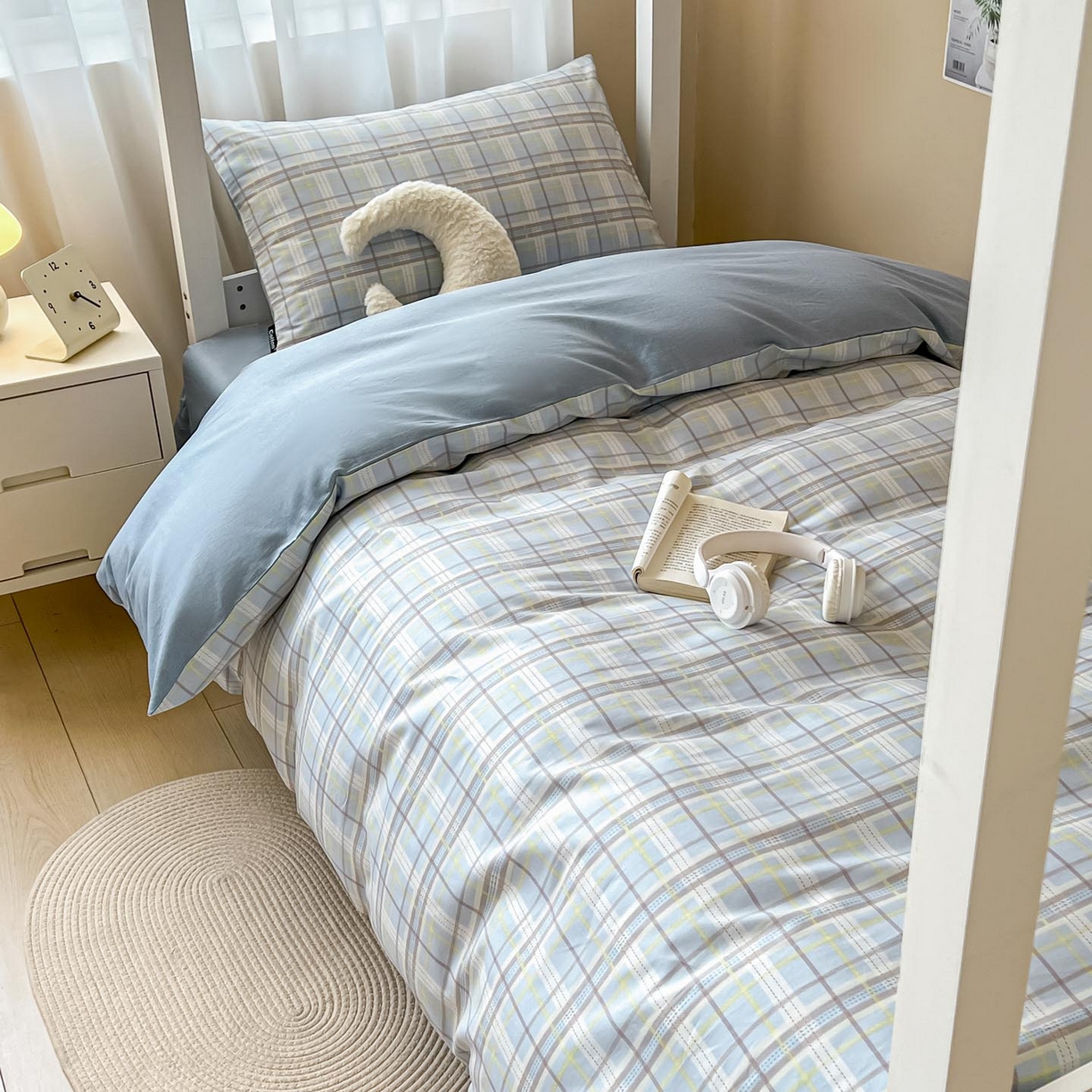 91家纺网 家纺一手货源 找家纺 涵宸2025新款全棉宿舍学生款三件套四件套 罗宾