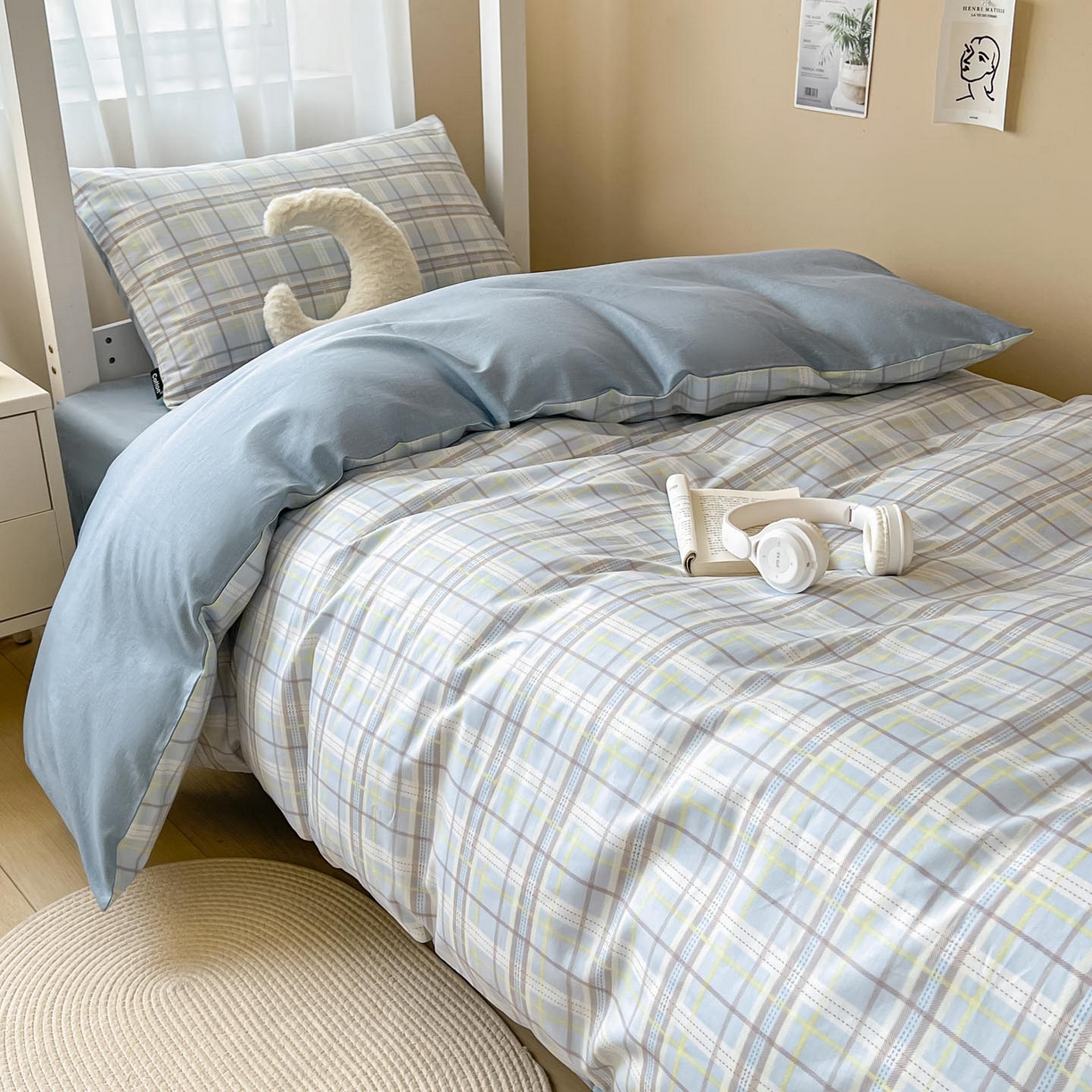 91家纺网 家纺一手货源 找家纺 涵宸2025新款全棉宿舍学生款三件套四件套 罗宾