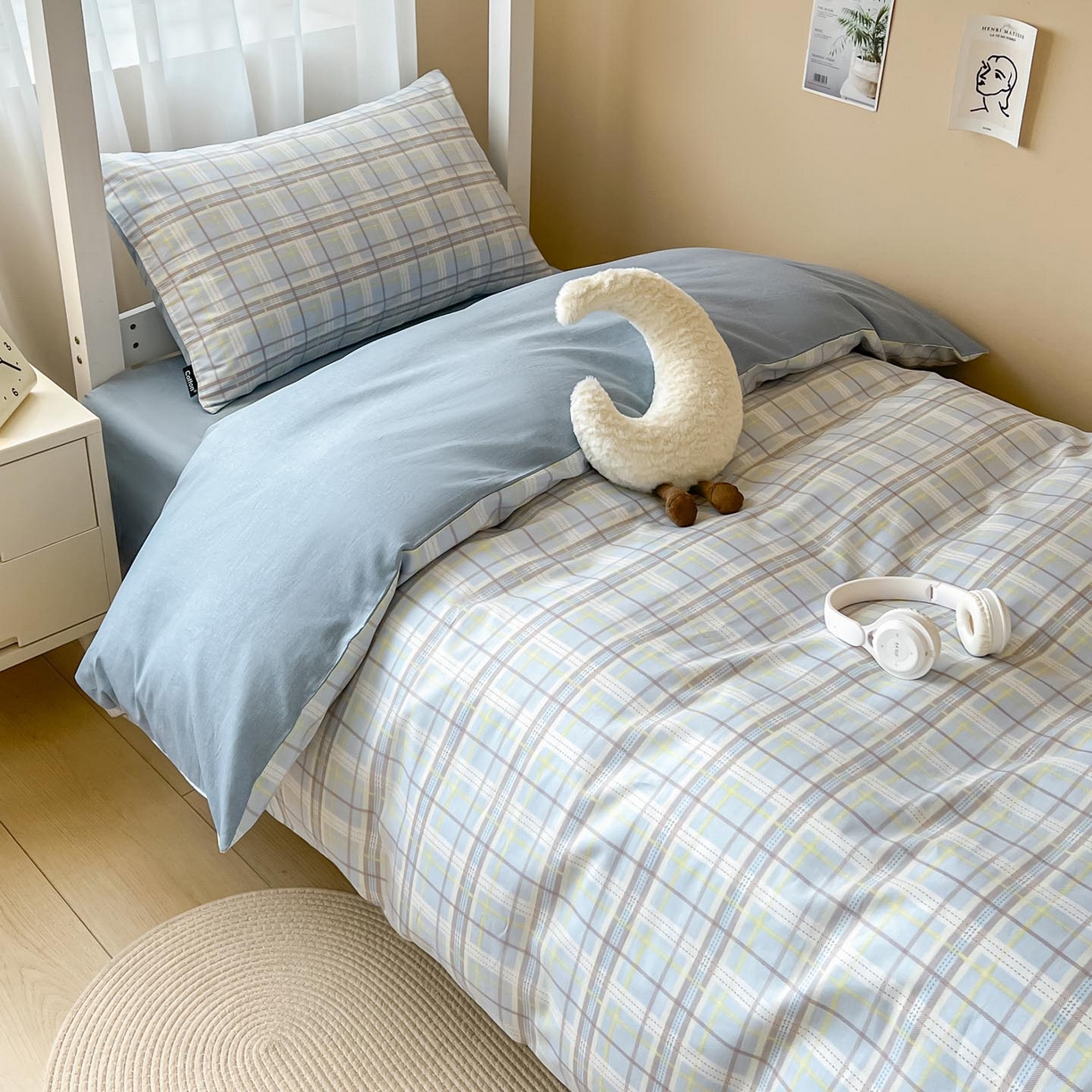 91家纺网 家纺一手货源 找家纺 涵宸2025新款全棉宿舍学生款三件套四件套 罗宾