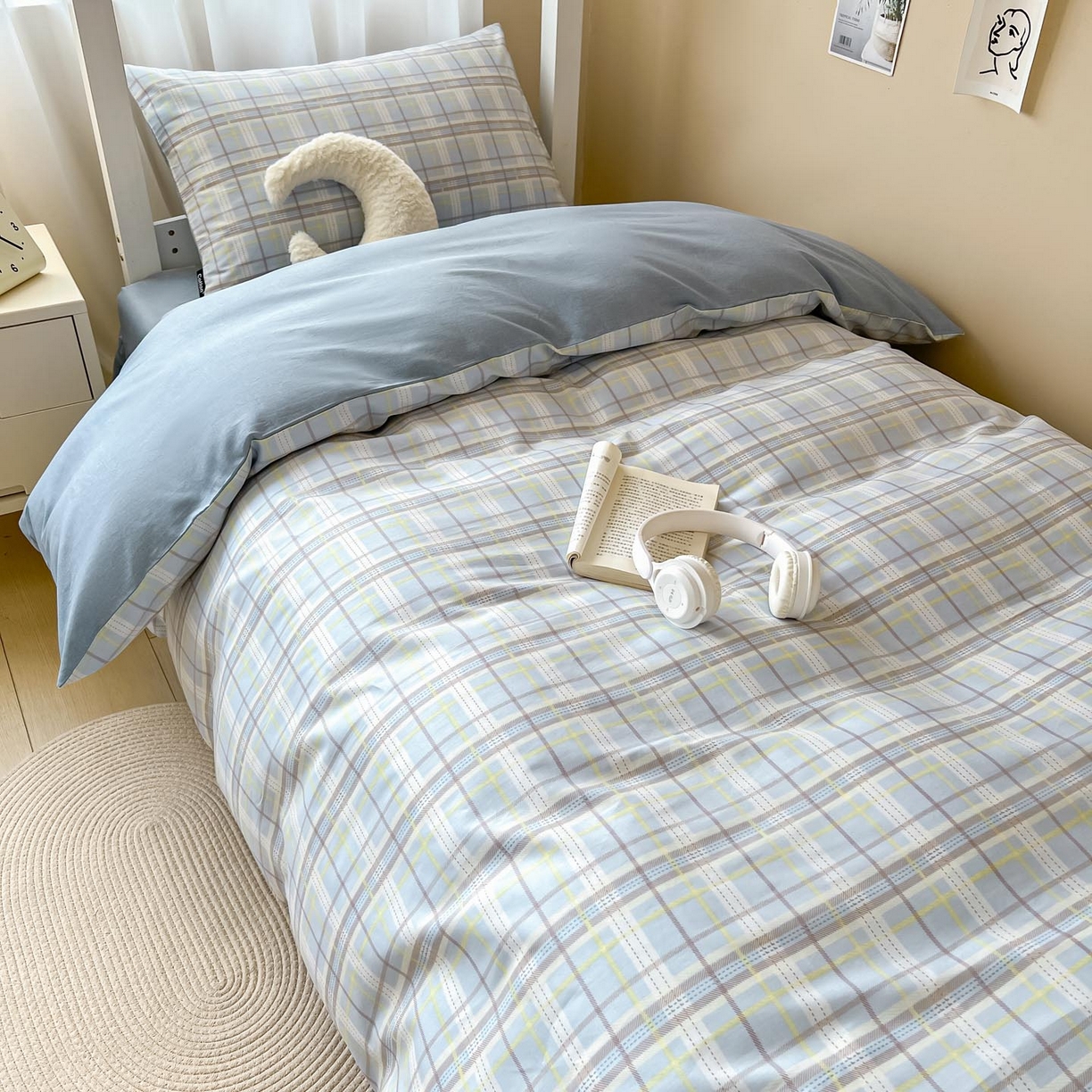 91家纺网 家纺一手货源 找家纺 涵宸2025新款全棉宿舍学生款三件套四件套 罗宾