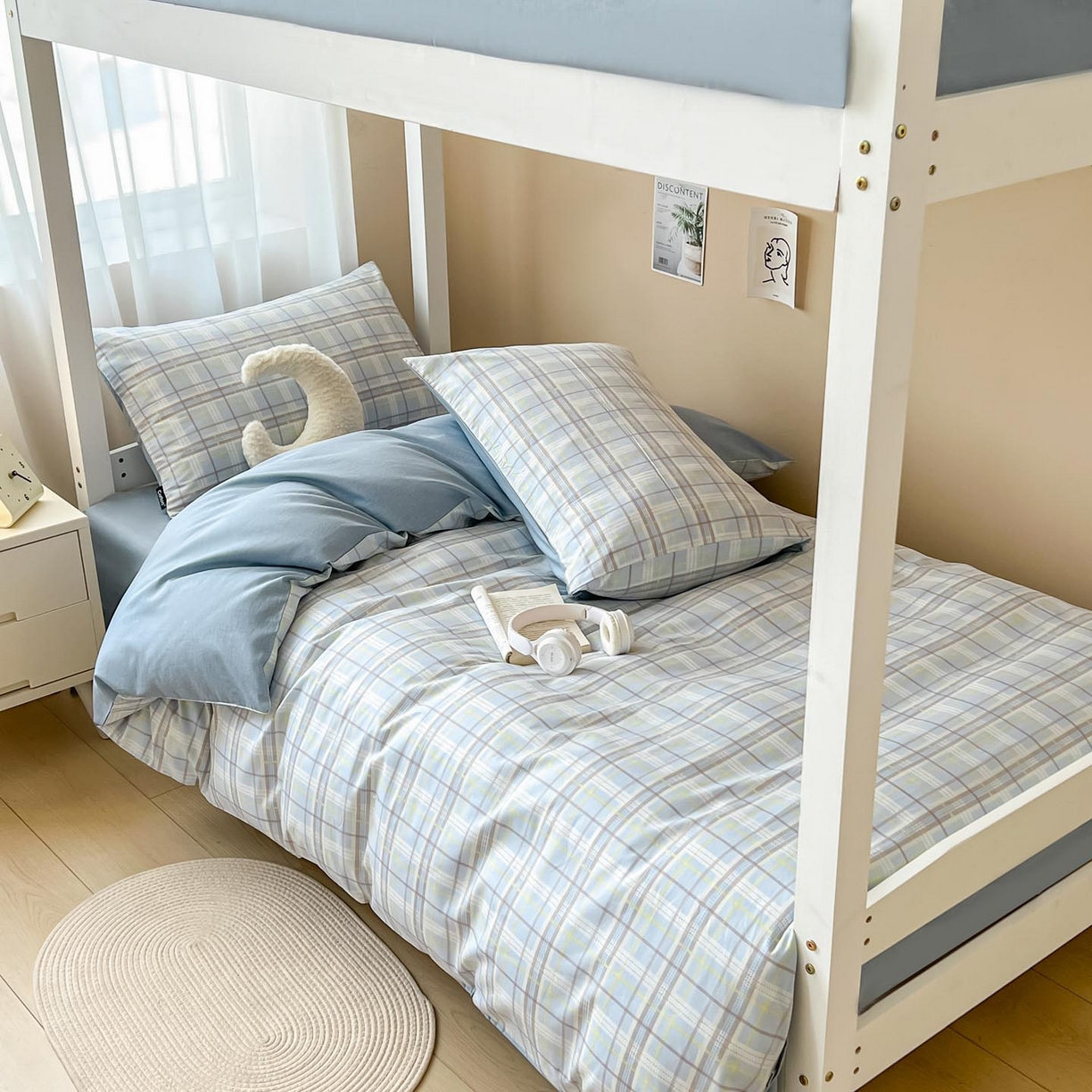 91家纺网 家纺一手货源 找家纺 涵宸2025新款全棉宿舍学生款三件套四件套 罗宾