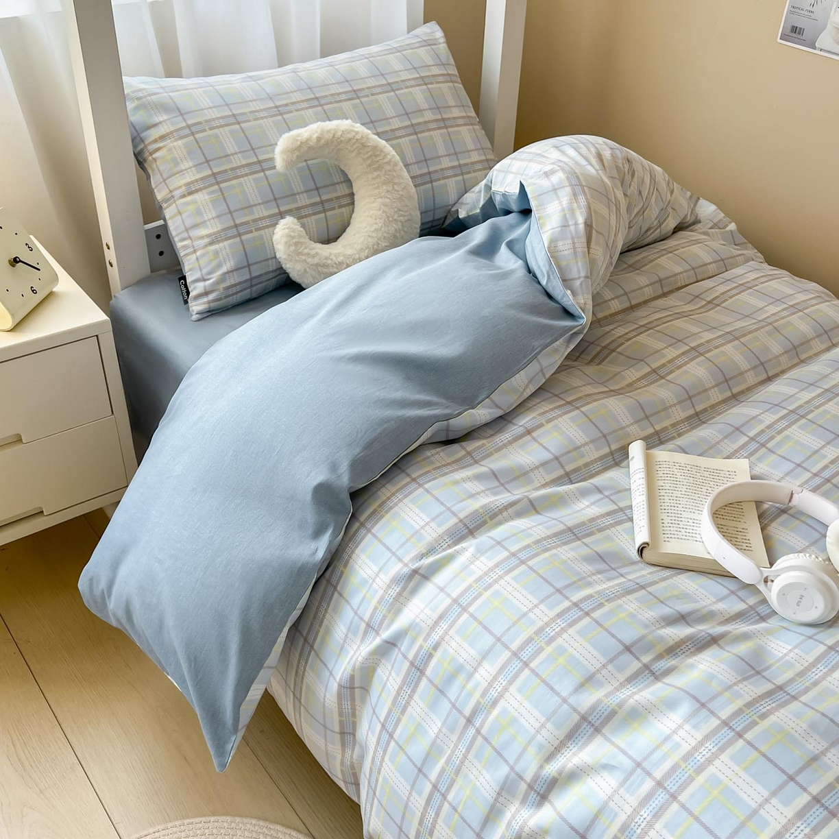 91家纺网 家纺一手货源 找家纺 涵宸2025新款全棉宿舍学生款三件套四件套 罗宾