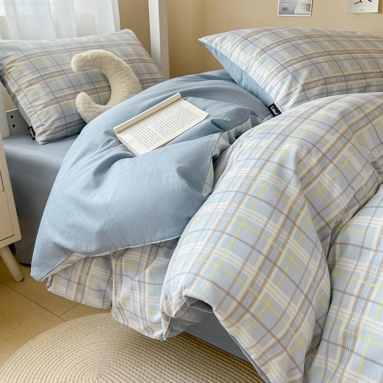 91家纺网 家纺一手货源 找家纺 涵宸2025新款全棉宿舍学生款三件套四件套 罗宾