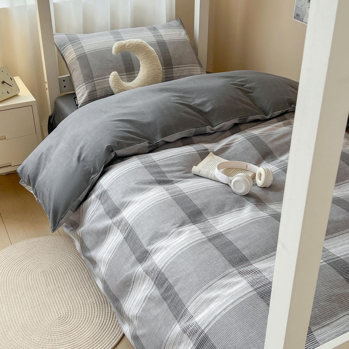 91家纺网 家纺一手货源 找家纺 涵宸2025新款全棉宿舍学生款三件套四件套 洛卡