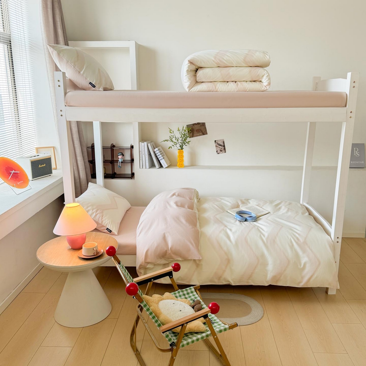 91家纺网 家纺一手货源 找家纺 涵宸2025新款全棉宿舍学生款三件套四件套 摩卡