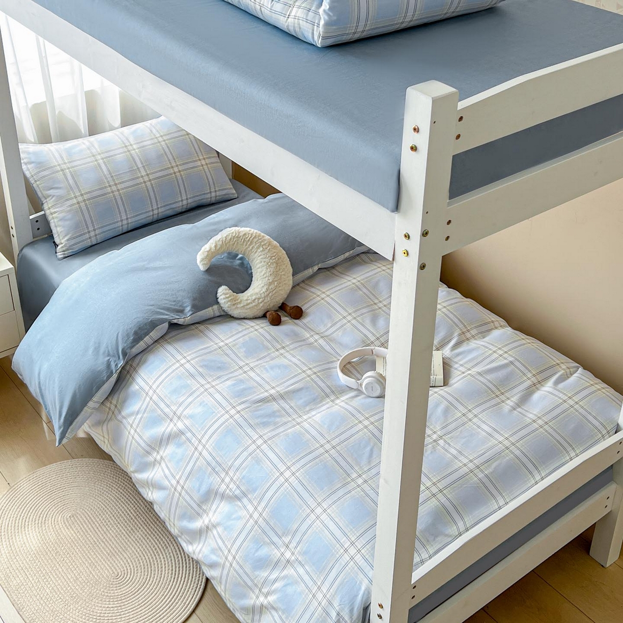 91家纺网 家纺一手货源 找家纺 涵宸2025新款全棉宿舍学生款三件套四件套 莫妮兰