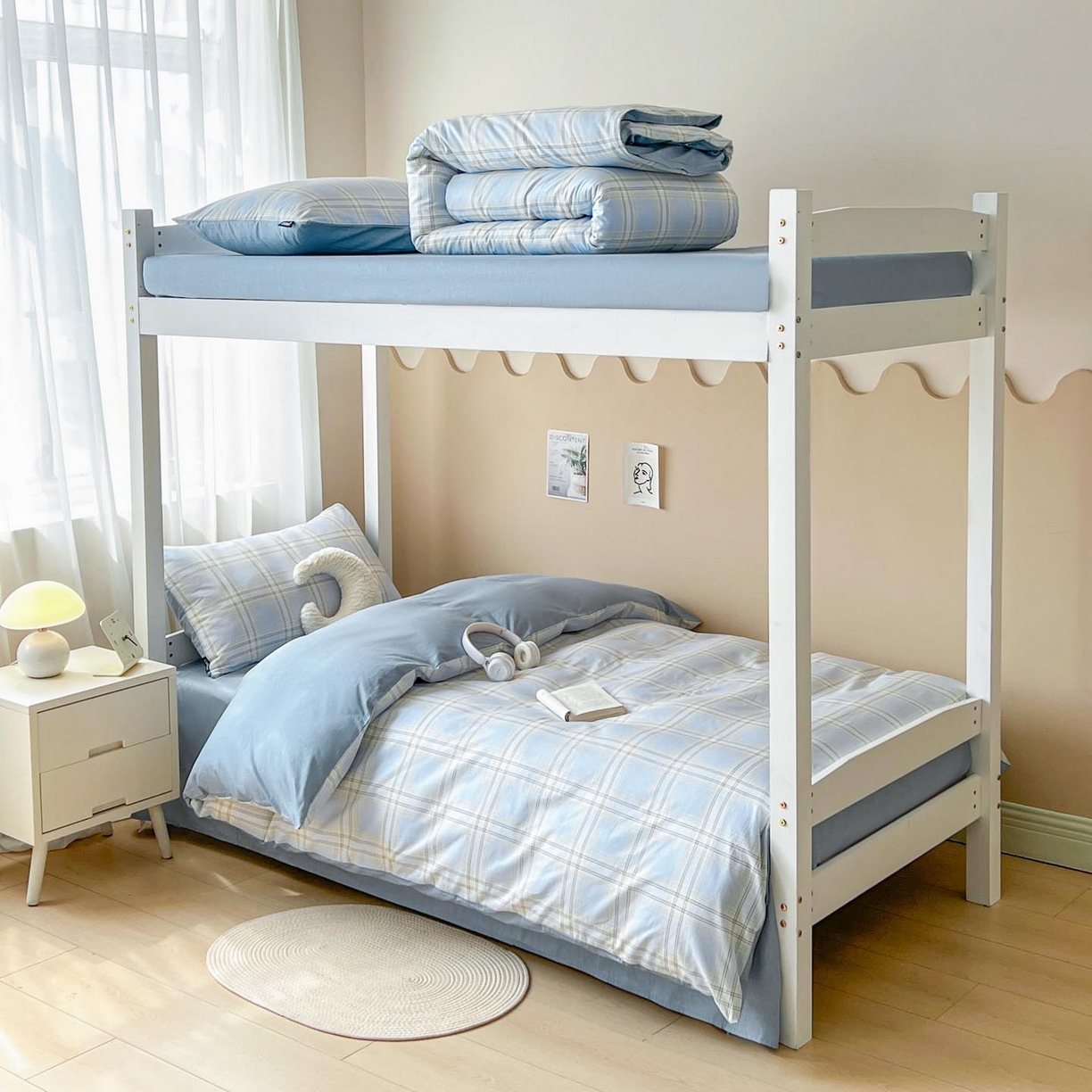 91家纺网 家纺一手货源 找家纺 涵宸2025新款全棉宿舍学生款三件套四件套 莫妮兰