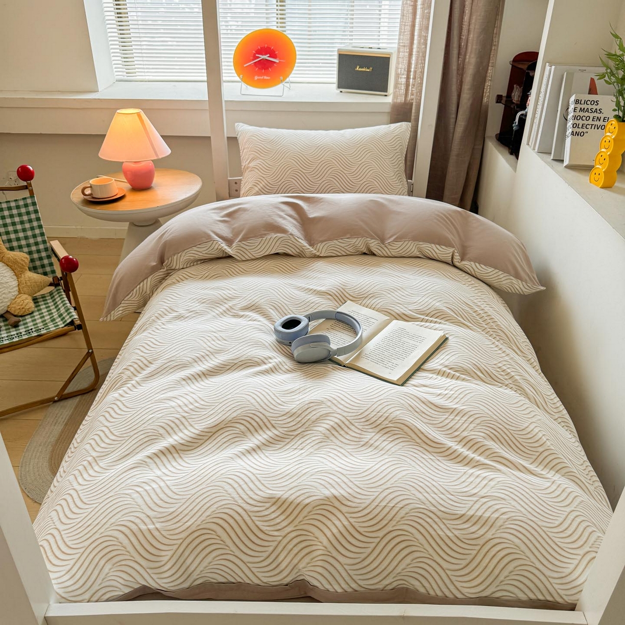 91家纺网 家纺一手货源 找家纺 涵宸2025新款全棉宿舍学生款三件套四件套 浅忆