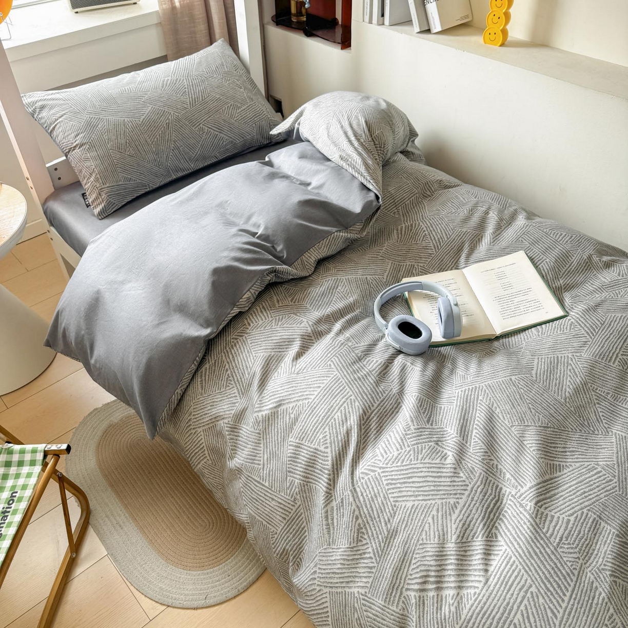 91家纺网 家纺一手货源 找家纺 涵宸2025新款全棉宿舍学生款三件套四件套 山林