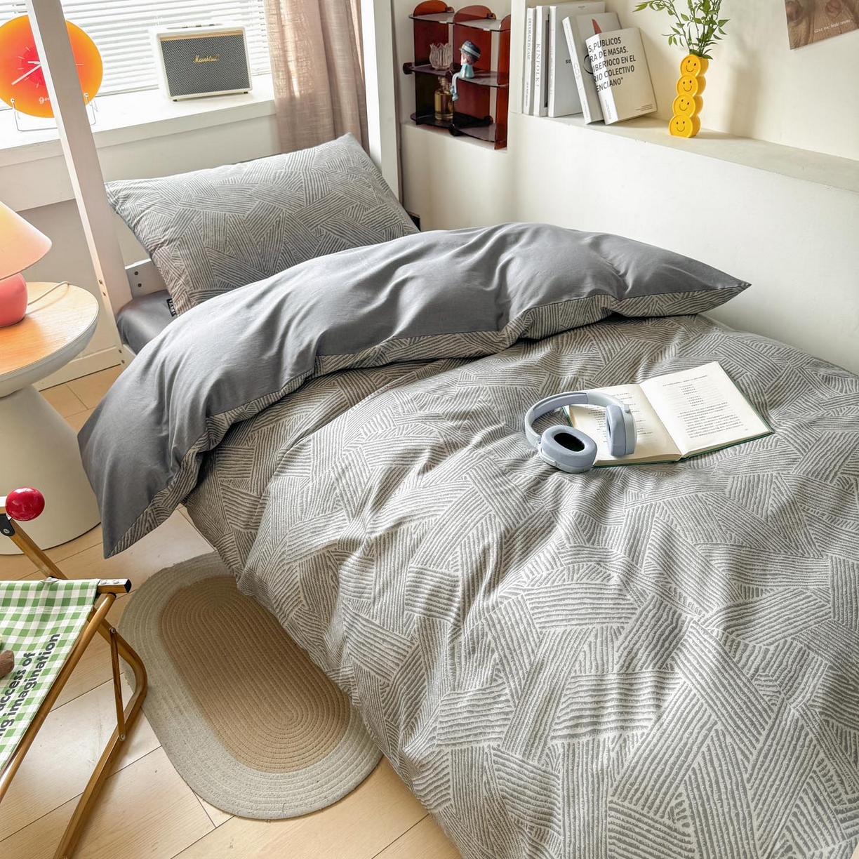 91家纺网 家纺一手货源 找家纺 涵宸2025新款全棉宿舍学生款三件套四件套 山林