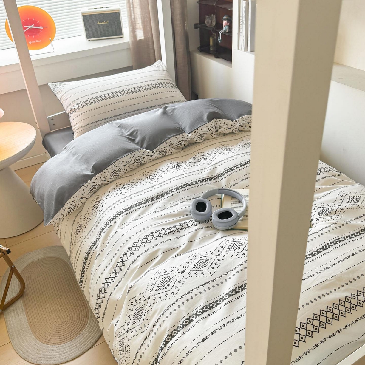 91家纺网 家纺一手货源 找家纺 涵宸2025新款全棉宿舍学生款三件套四件套 维诺-白