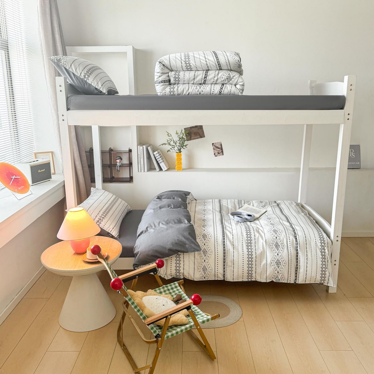 91家纺网 家纺一手货源 找家纺 涵宸2025新款全棉宿舍学生款三件套四件套 维诺-白