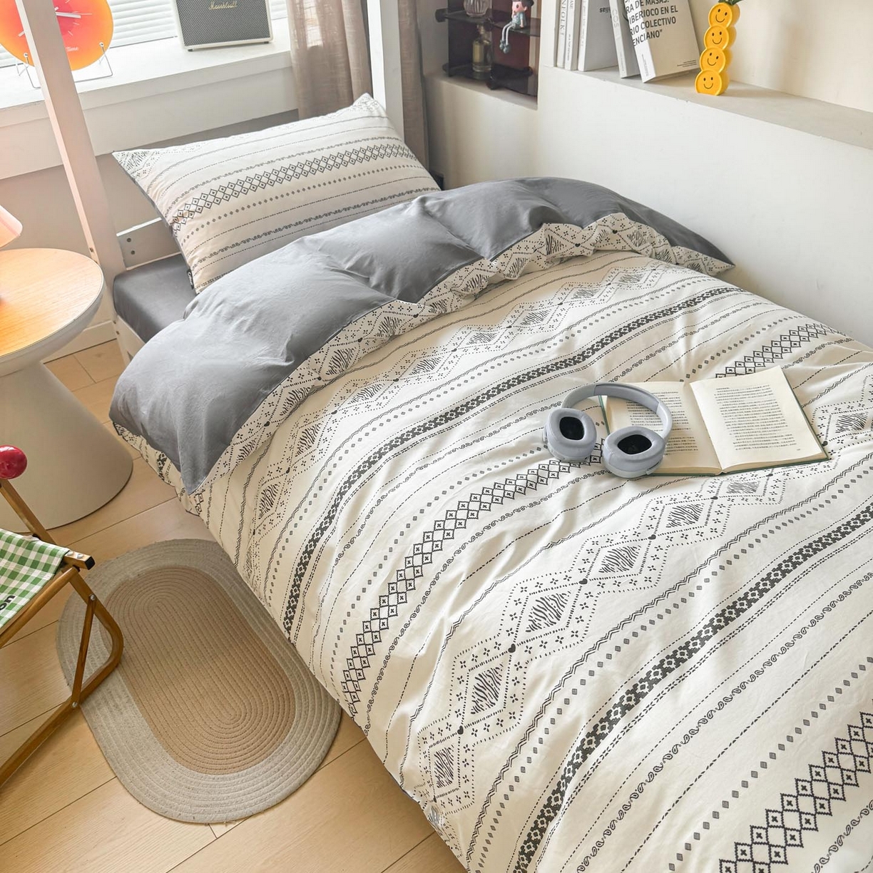 91家纺网 家纺一手货源 找家纺 涵宸2025新款全棉宿舍学生款三件套四件套 维诺-白