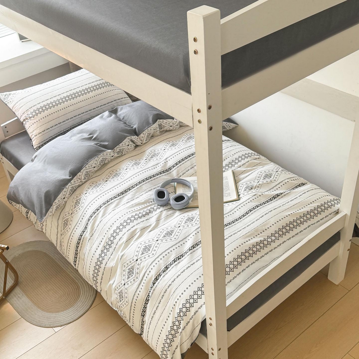 91家纺网 家纺一手货源 找家纺 涵宸2025新款全棉宿舍学生款三件套四件套 维诺-白