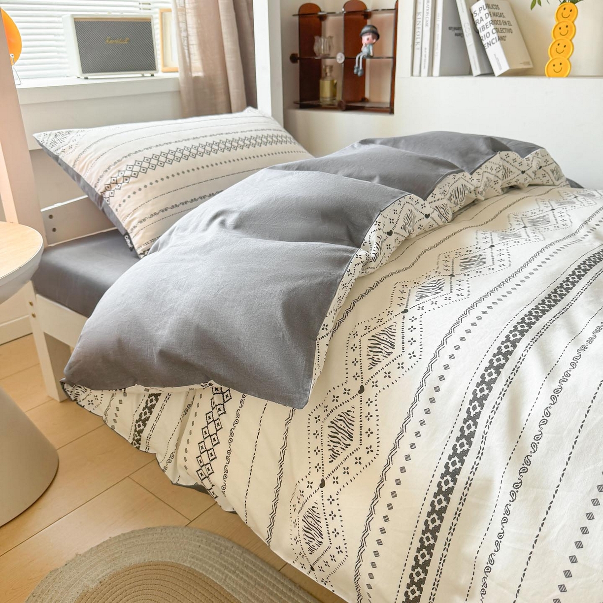 91家纺网 家纺一手货源 找家纺 涵宸2025新款全棉宿舍学生款三件套四件套 维诺-白