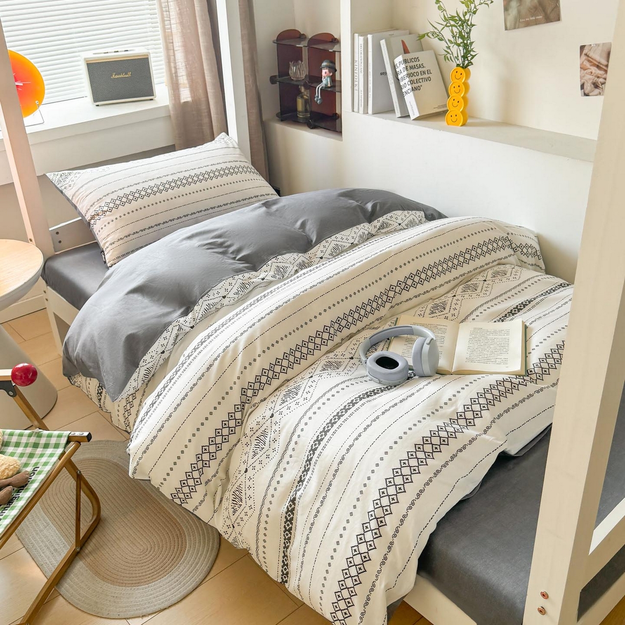 91家纺网 家纺一手货源 找家纺 涵宸2025新款全棉宿舍学生款三件套四件套 维诺-白