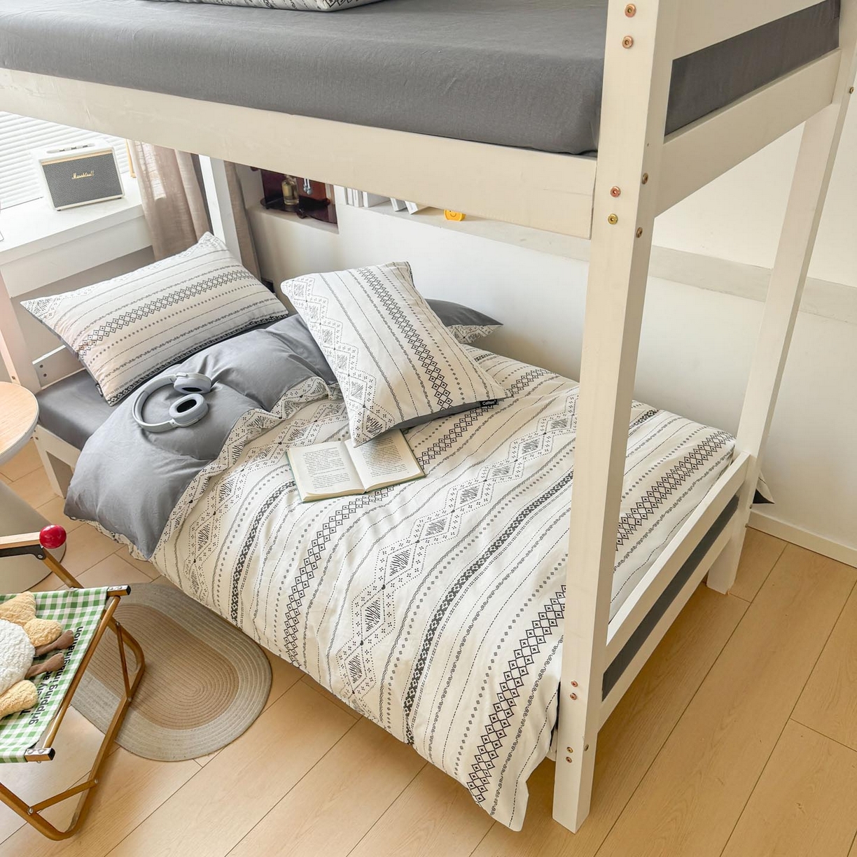 91家纺网 家纺一手货源 找家纺 涵宸2025新款全棉宿舍学生款三件套四件套 维诺-白