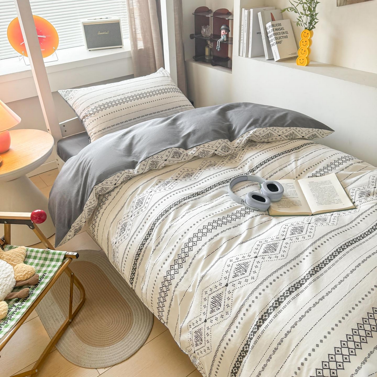 91家纺网 家纺一手货源 找家纺 涵宸2025新款全棉宿舍学生款三件套四件套 维诺-白