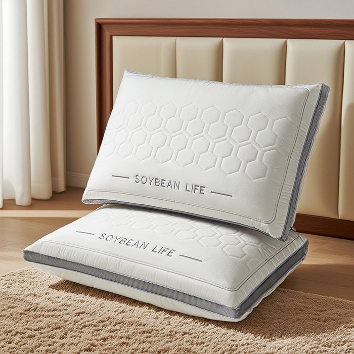 91家纺网 家纺一手货源 找家纺 （总）织布人 2025新款枕芯亲肤立体刺绣舒睡护颈枕头枕芯学生宿舍成人家用酒店枕芯