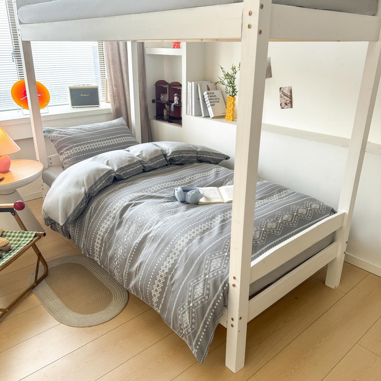 91家纺网 家纺一手货源 找家纺 涵宸2025新款全棉宿舍学生款三件套四件套 维诺-灰