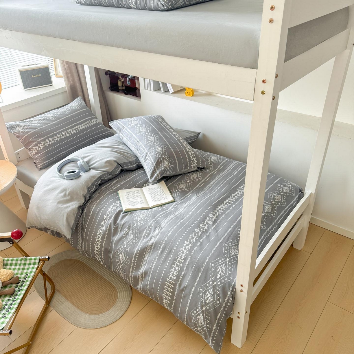 91家纺网 家纺一手货源 找家纺 涵宸2025新款全棉宿舍学生款三件套四件套 维诺-灰