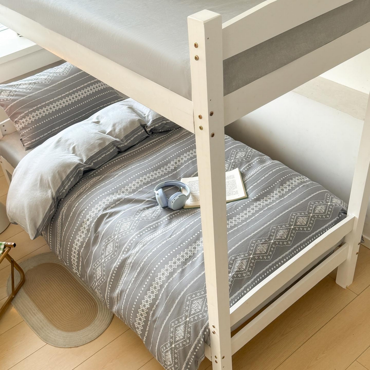 91家纺网 家纺一手货源 找家纺 涵宸2025新款全棉宿舍学生款三件套四件套 维诺-灰