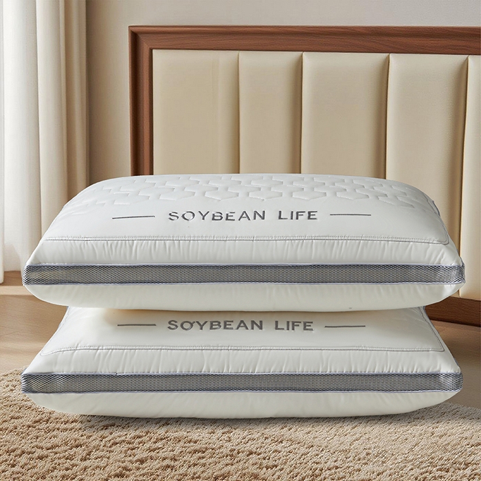 91家纺网 家纺一手货源 找家纺 织布人 2025新款枕芯亲肤立体刺绣舒睡护颈枕头枕芯学生宿舍成人家用酒店枕芯 立体舒睡枕 48x74cm中枕/只