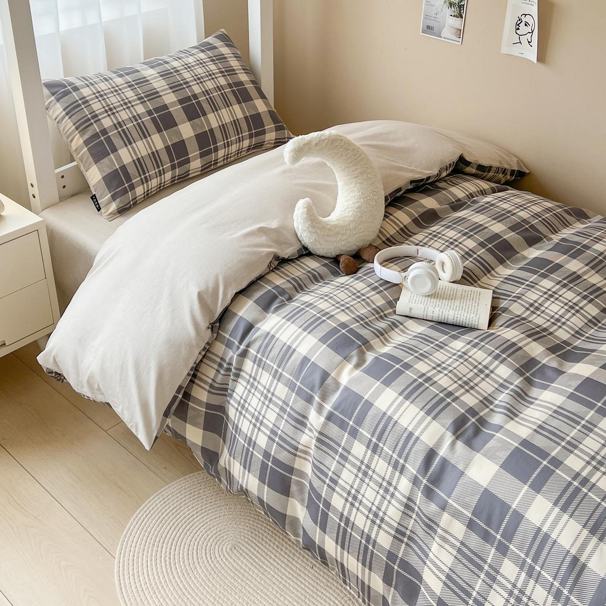 91家纺网 家纺一手货源 找家纺 涵宸2025新款全棉宿舍学生款三件套四件套 未知维度