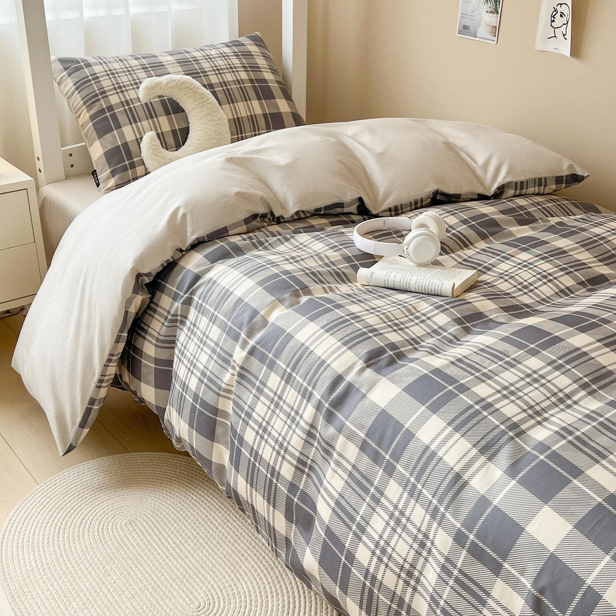 91家纺网 家纺一手货源 找家纺 涵宸2025新款全棉宿舍学生款三件套四件套 未知维度