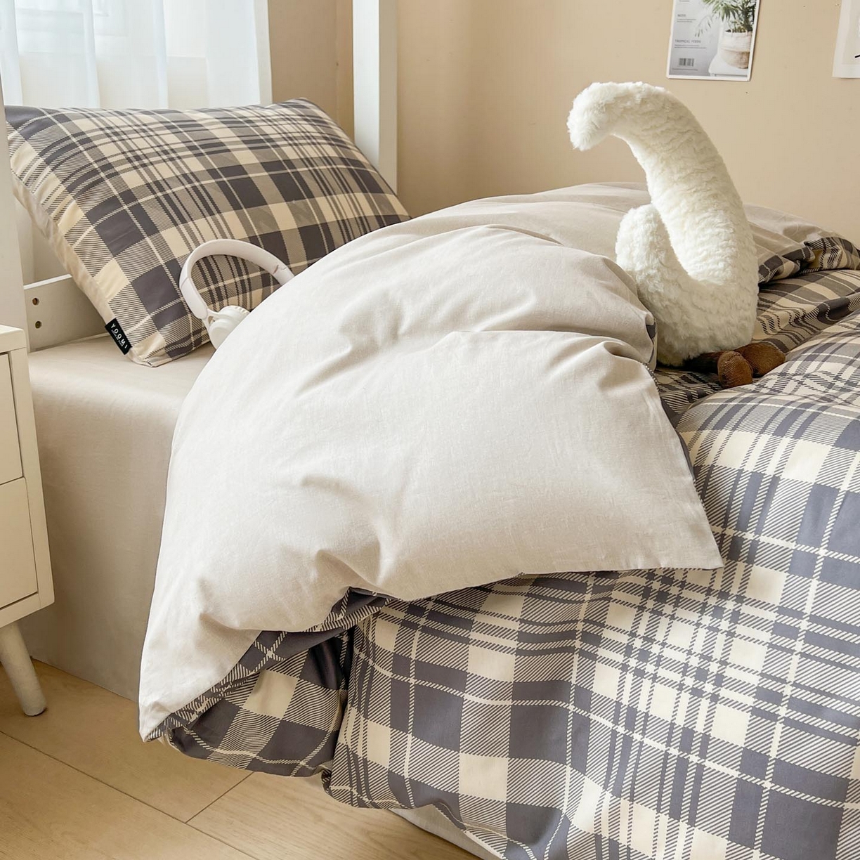 91家纺网 家纺一手货源 找家纺 涵宸2025新款全棉宿舍学生款三件套四件套 未知维度