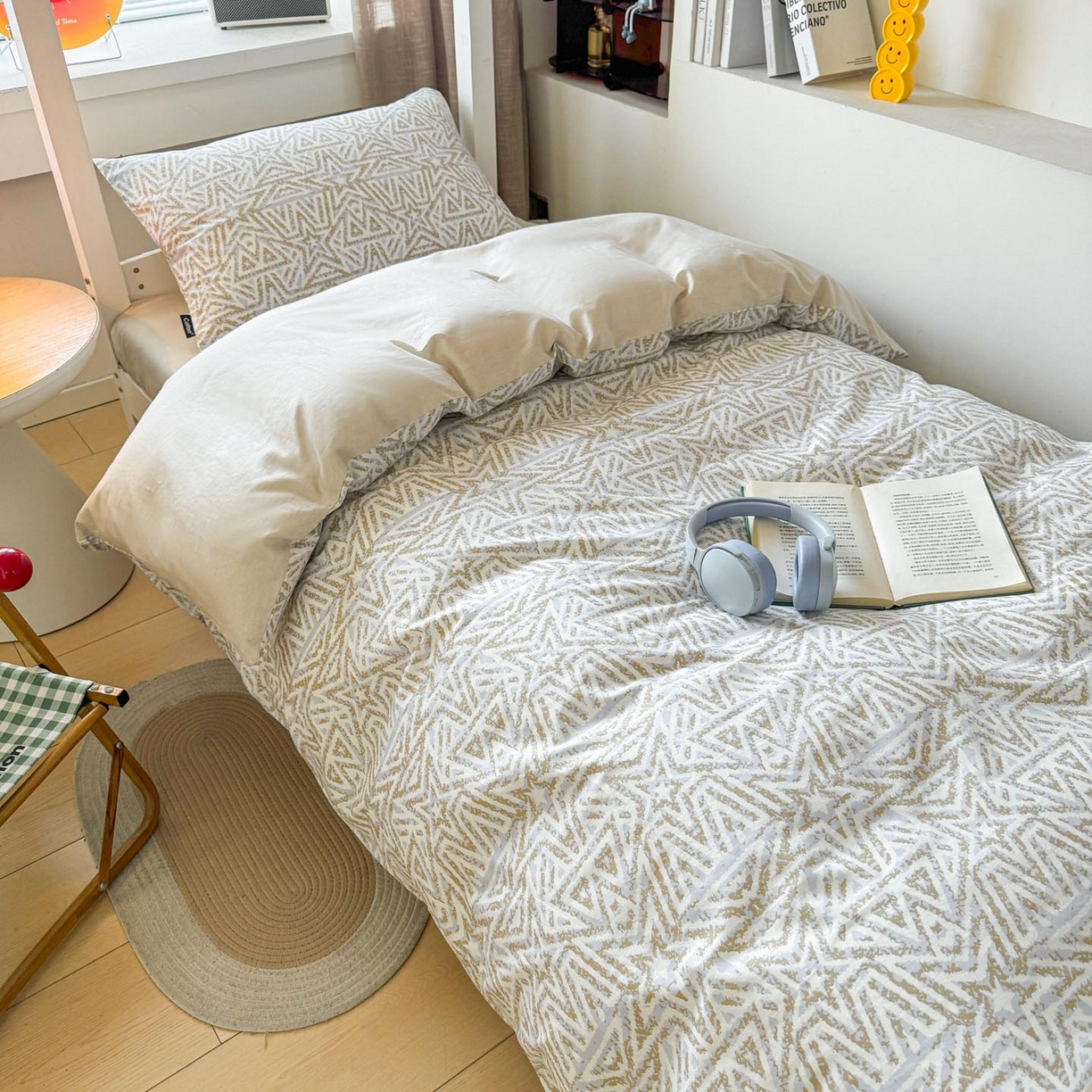 91家纺网 家纺一手货源 找家纺 涵宸2025新款全棉宿舍学生款三件套四件套 星季