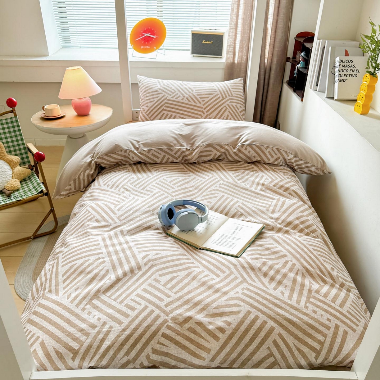 91家纺网 家纺一手货源 找家纺 涵宸2025新款全棉宿舍学生款三件套四件套 艺术图