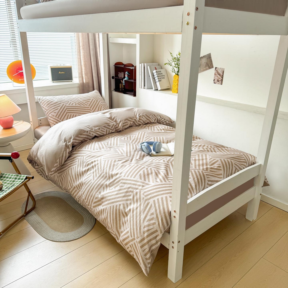 91家纺网 家纺一手货源 找家纺 涵宸2025新款全棉宿舍学生款三件套四件套 艺术图