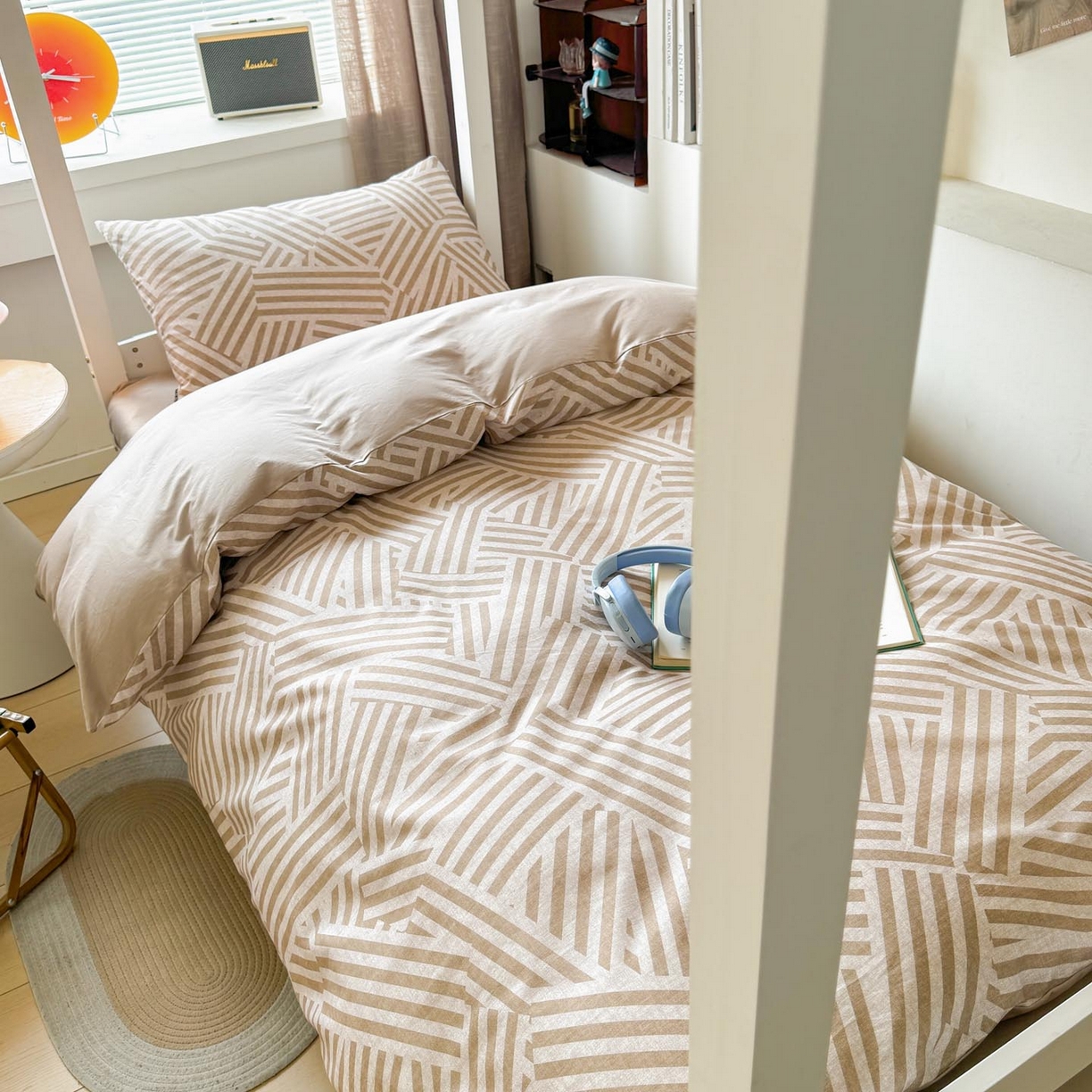 91家纺网 家纺一手货源 找家纺 涵宸2025新款全棉宿舍学生款三件套四件套 艺术图