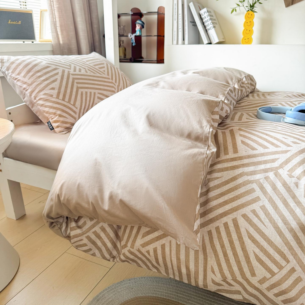 91家纺网 家纺一手货源 找家纺 涵宸2025新款全棉宿舍学生款三件套四件套 艺术图