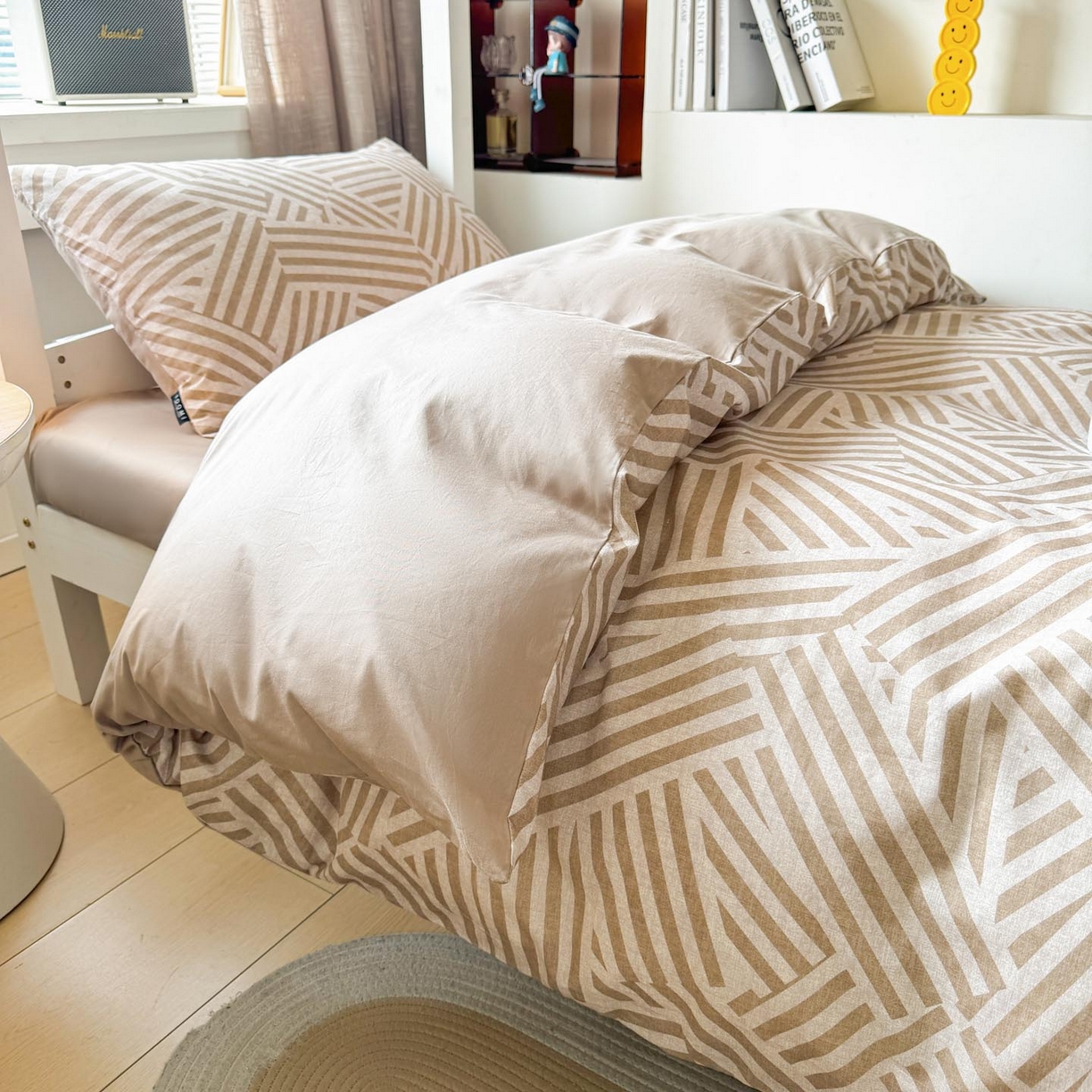 91家纺网 家纺一手货源 找家纺 涵宸2025新款全棉宿舍学生款三件套四件套 艺术图