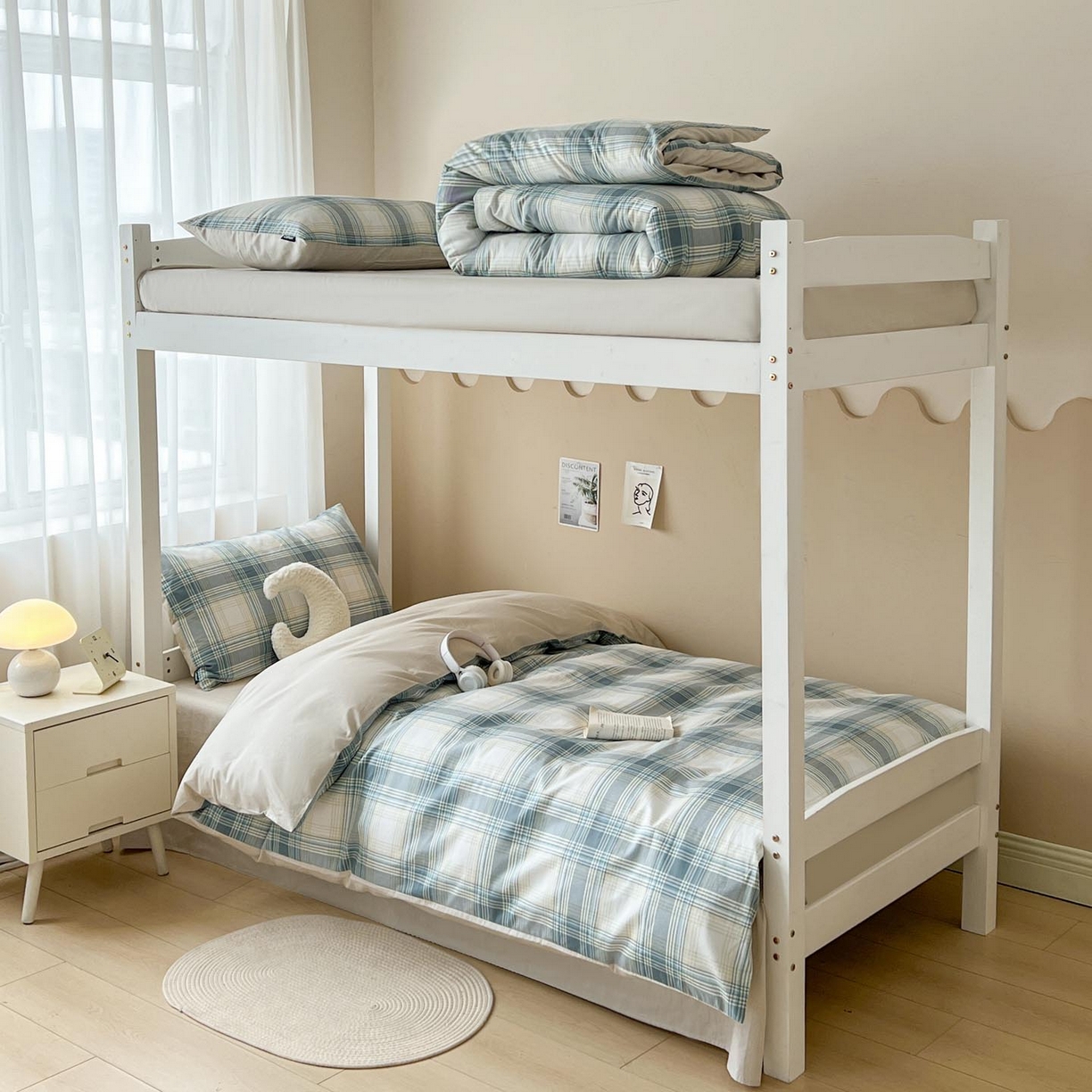 91家纺网 家纺一手货源 找家纺 涵宸2025新款全棉宿舍学生款三件套四件套 英伦格