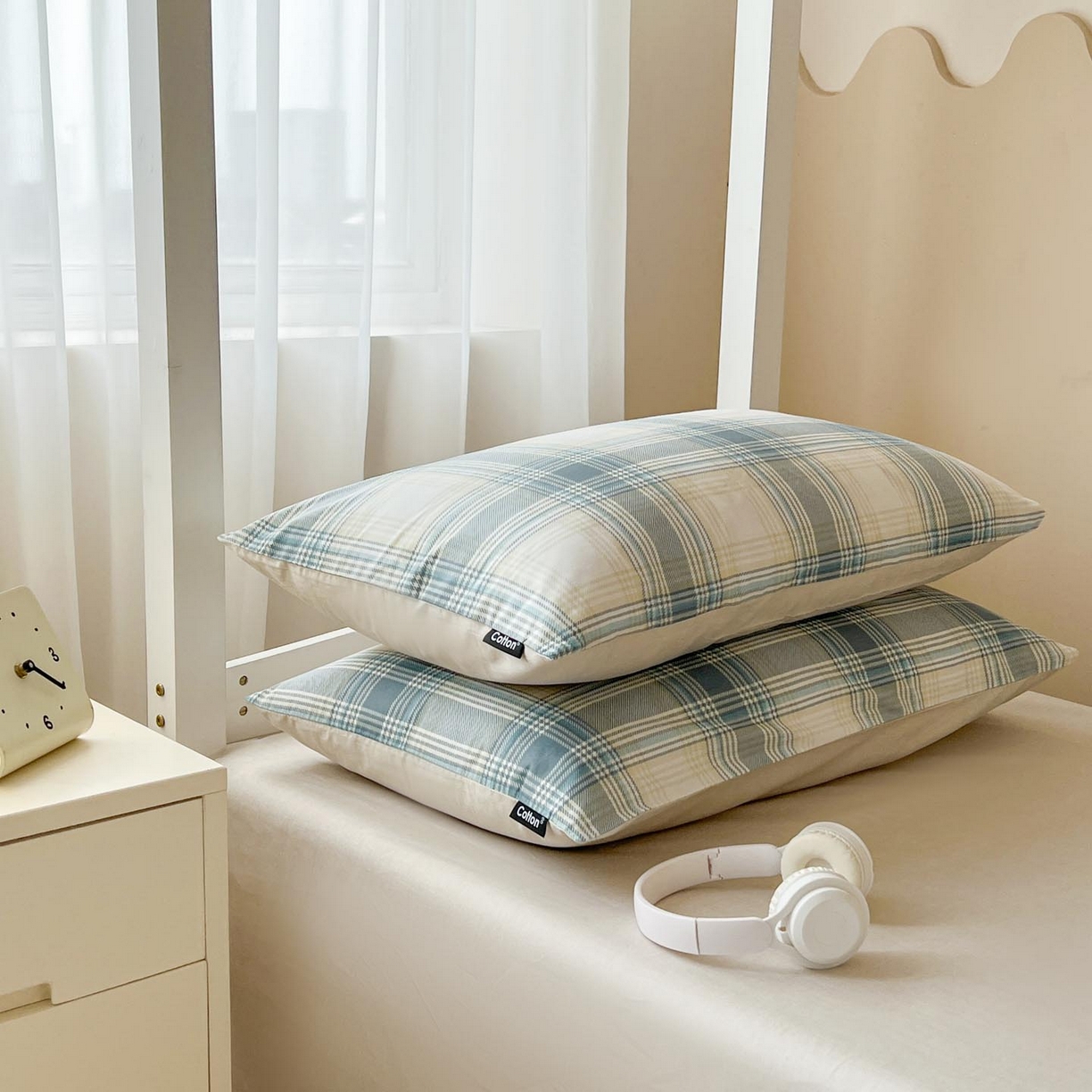 91家纺网 家纺一手货源 找家纺 涵宸2025新款全棉宿舍学生款三件套四件套 英伦格