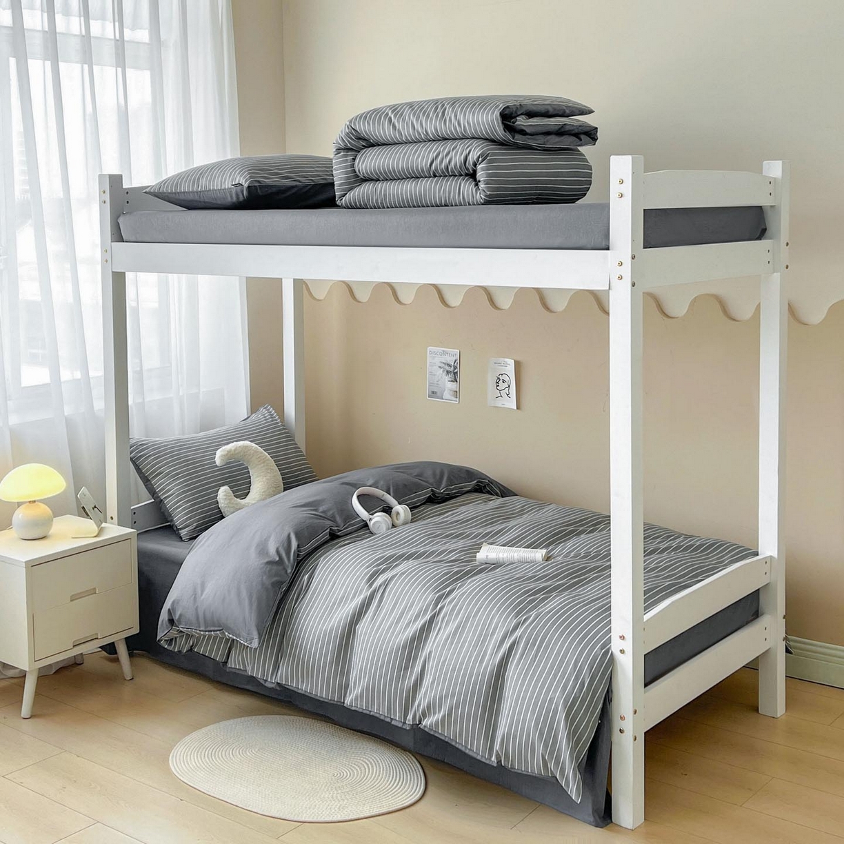 91家纺网 家纺一手货源 找家纺 涵宸2025新款全棉宿舍学生款三件套四件套 英伦-深灰