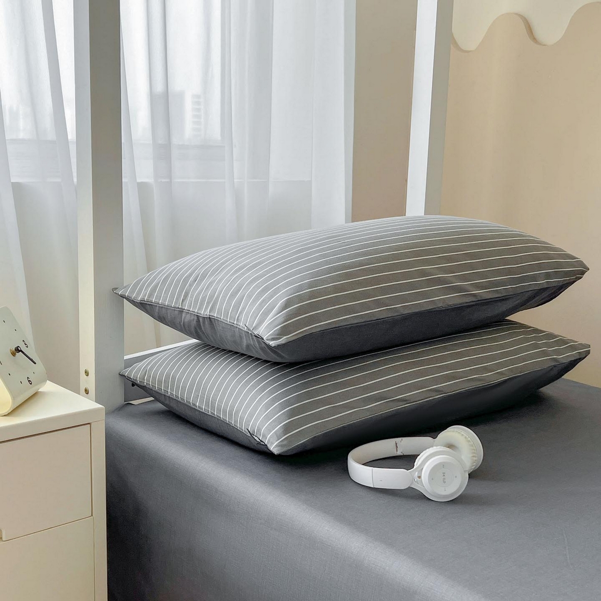 91家纺网 家纺一手货源 找家纺 涵宸2025新款全棉宿舍学生款三件套四件套 英伦-深灰