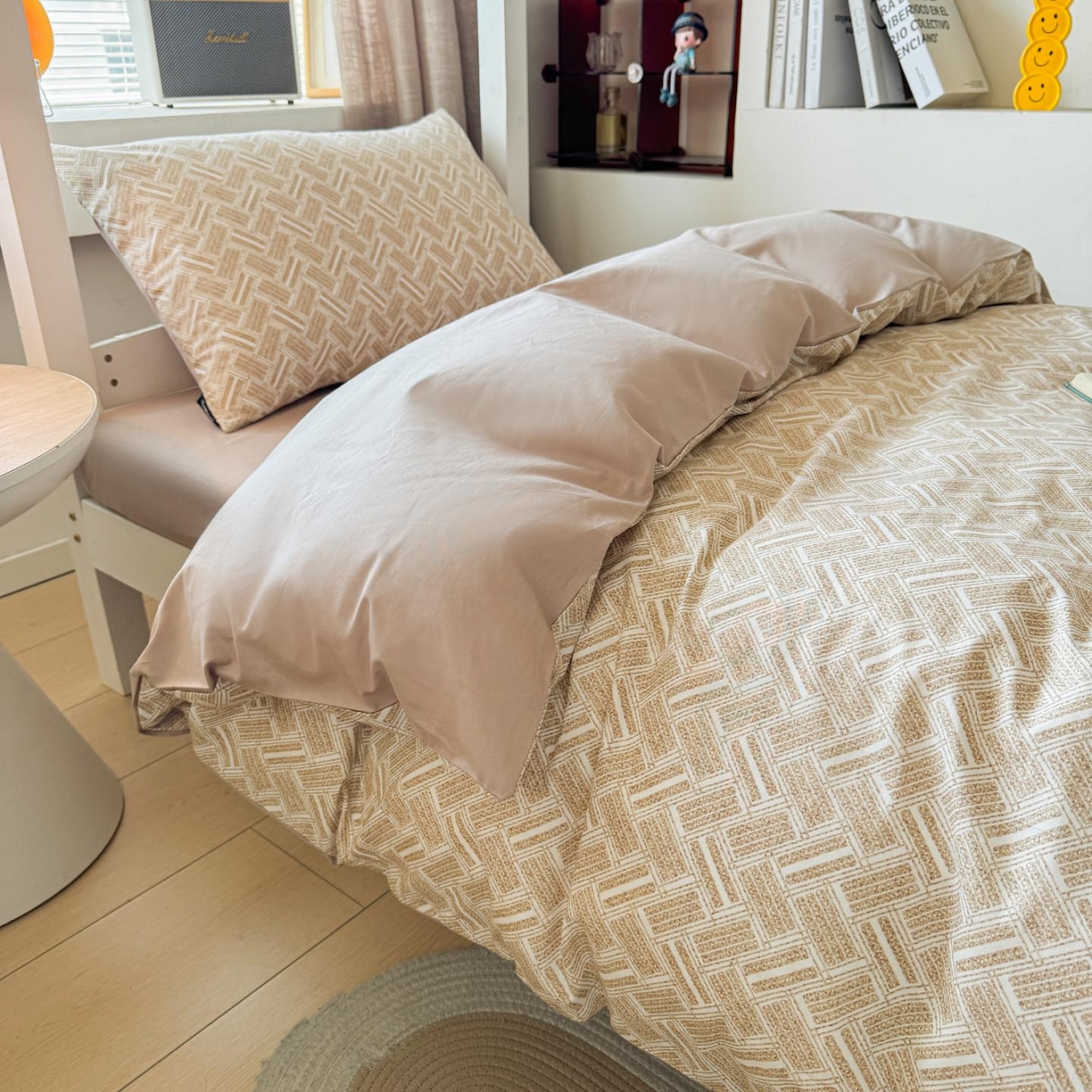 91家纺网 家纺一手货源 找家纺 涵宸2025新款全棉宿舍学生款三件套四件套 云沫