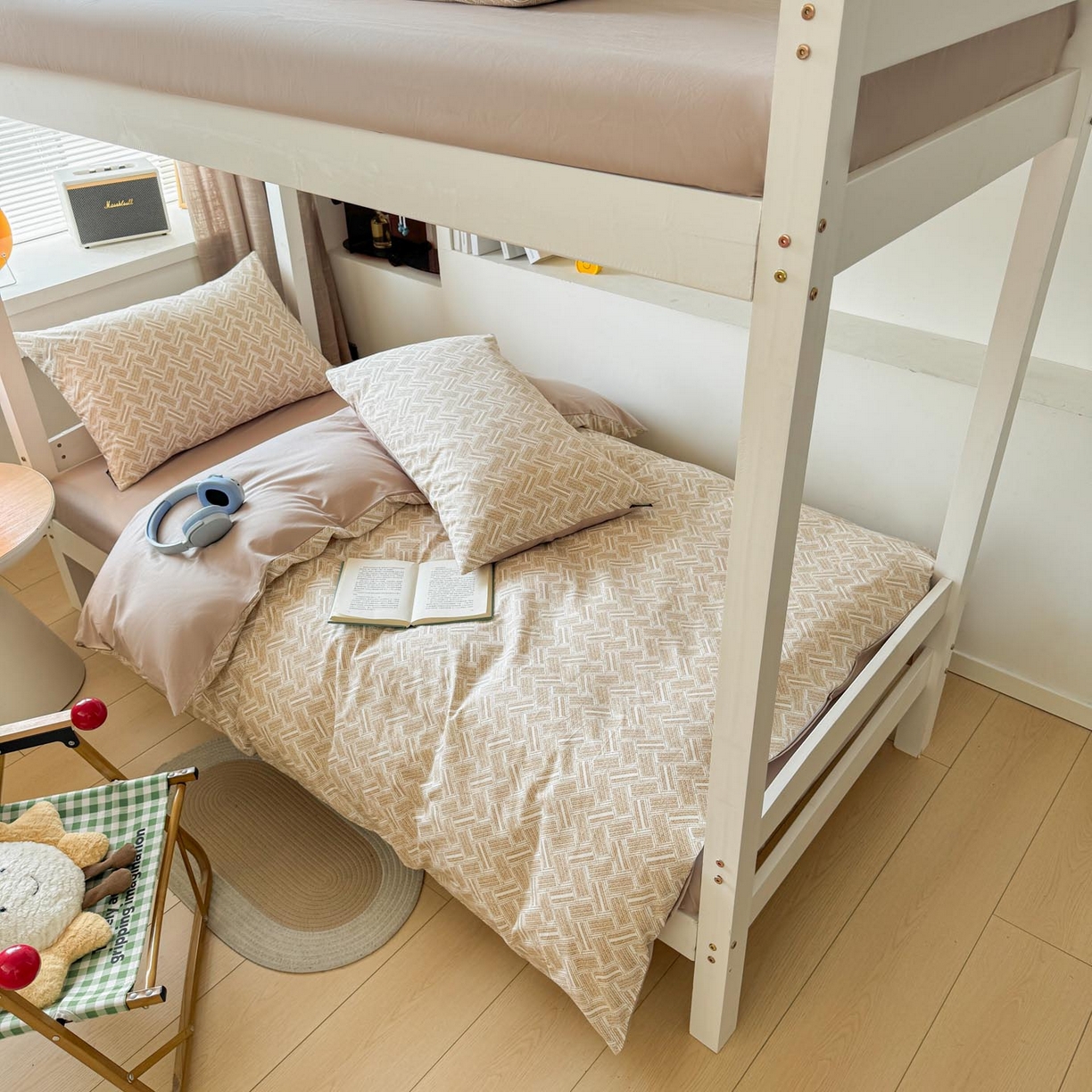 91家纺网 家纺一手货源 找家纺 涵宸2025新款全棉宿舍学生款三件套四件套 云沫