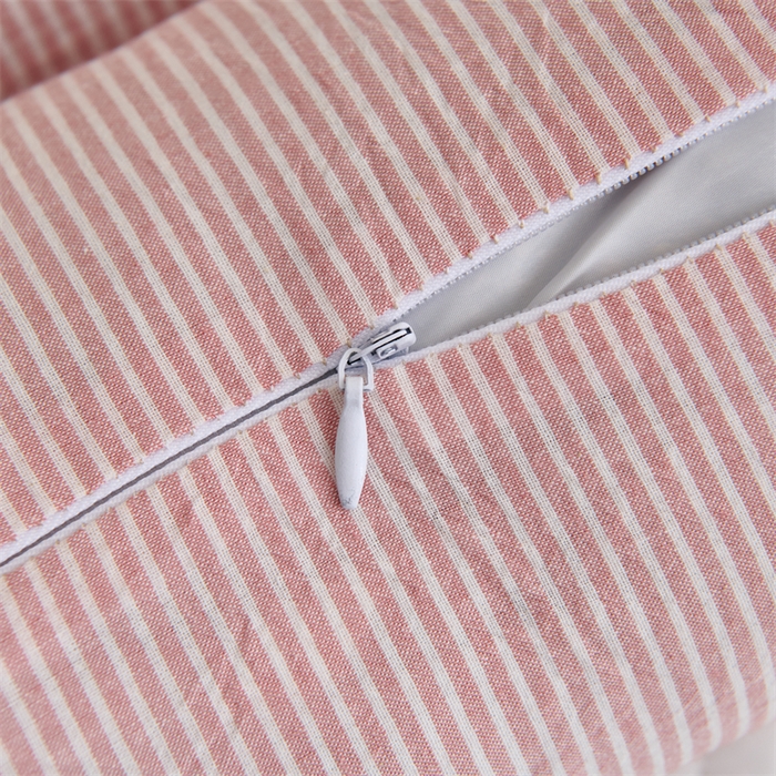 91家纺网 家纺一手货源 找家纺 织布人 2025新款荞麦枕A类纯棉条纹无印风组合牵引颈椎枕头枕芯荞麦护颈枕芯 粉色 三角35x16cm 方枕35x20cm组合枕/只