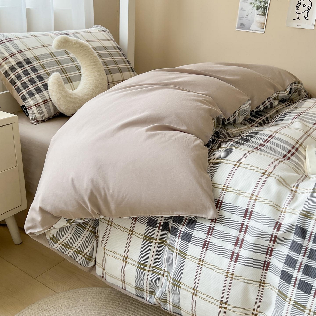 涵宸2025新款全棉宿舍学生款三件套四件套 琥珀